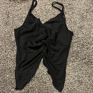 Vintage Black Sparkle Crop Top